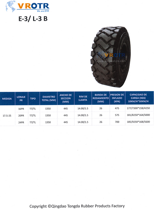 LLANTA VR OTR E-3 / L-3B