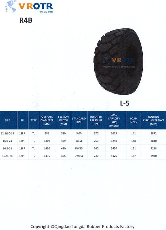 LLANTA VR OTR R4B L-5