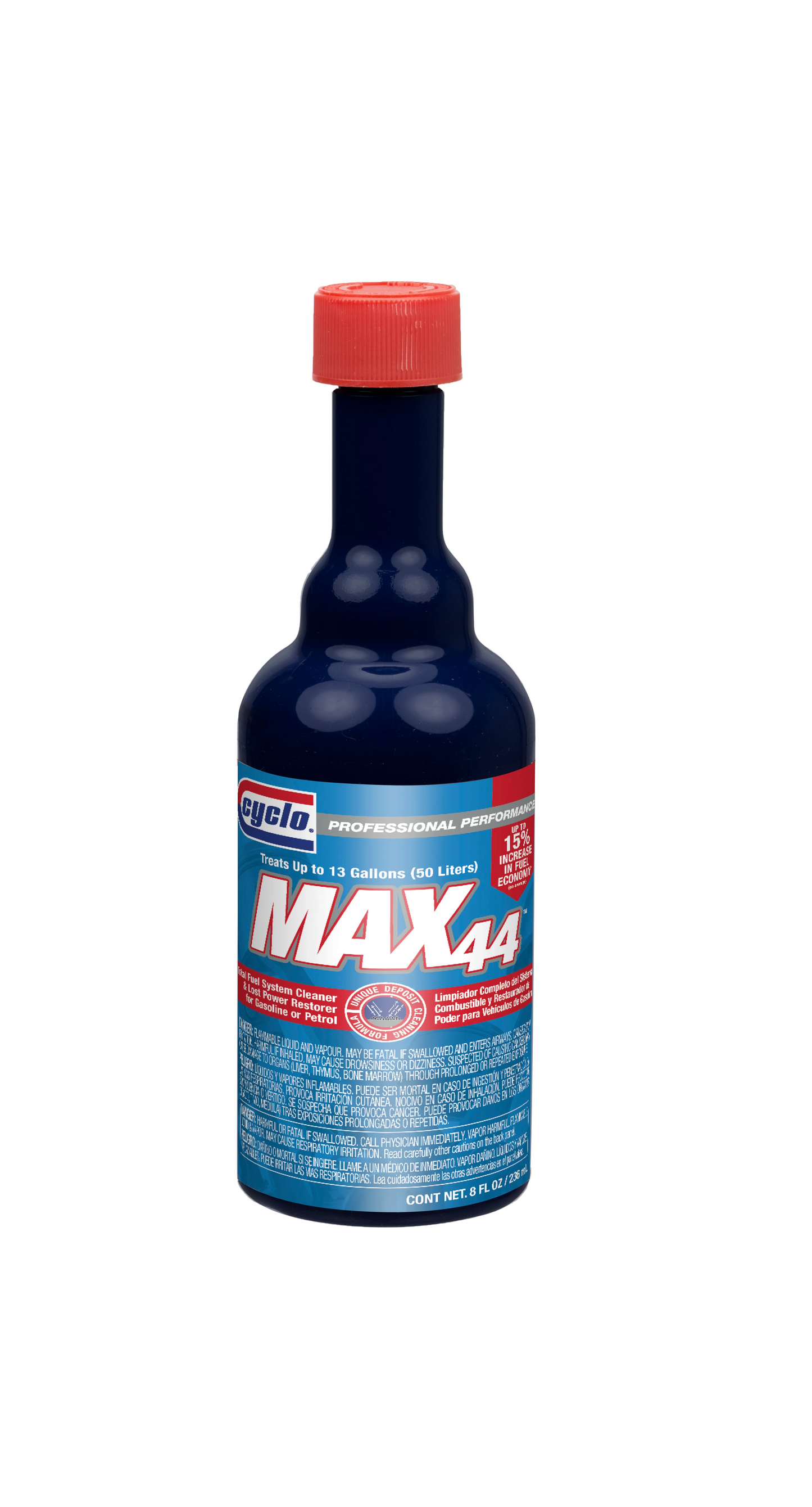 CYCLO MAX 44 TOTAL LIMPIADOR SISTEMA COMBUSTIBLE FUEL SYS CLEANER 8OZ C44B